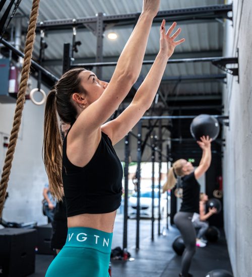 Pratique du Wall ball séance de crossfit La Sphère Hérouville