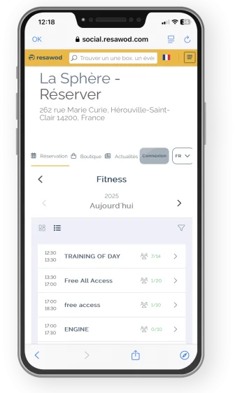 Mobile réservation La Sphère